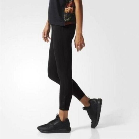ADIDAS | Originals Train Snap Crop Leggings Black Sz XL - Picture 1 of 15